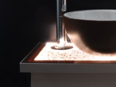 Glaszone Waschtisch Brilliant 40 in kristall mit LED-Beleuchtung Detail